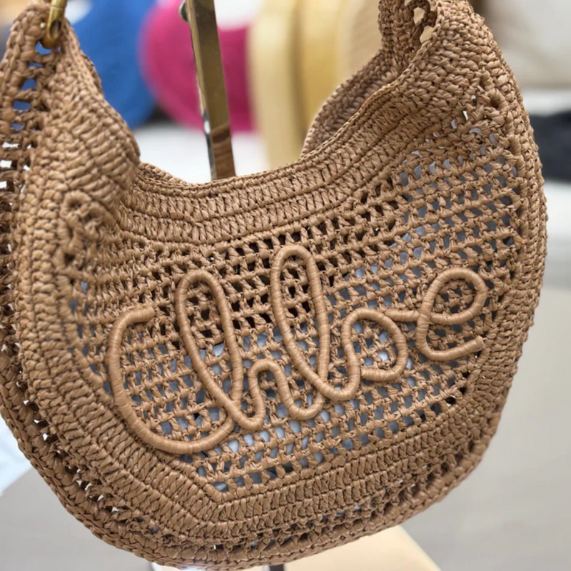 CHLOÉ HOT SUMMER BANANA BAGS IN RAFFIA