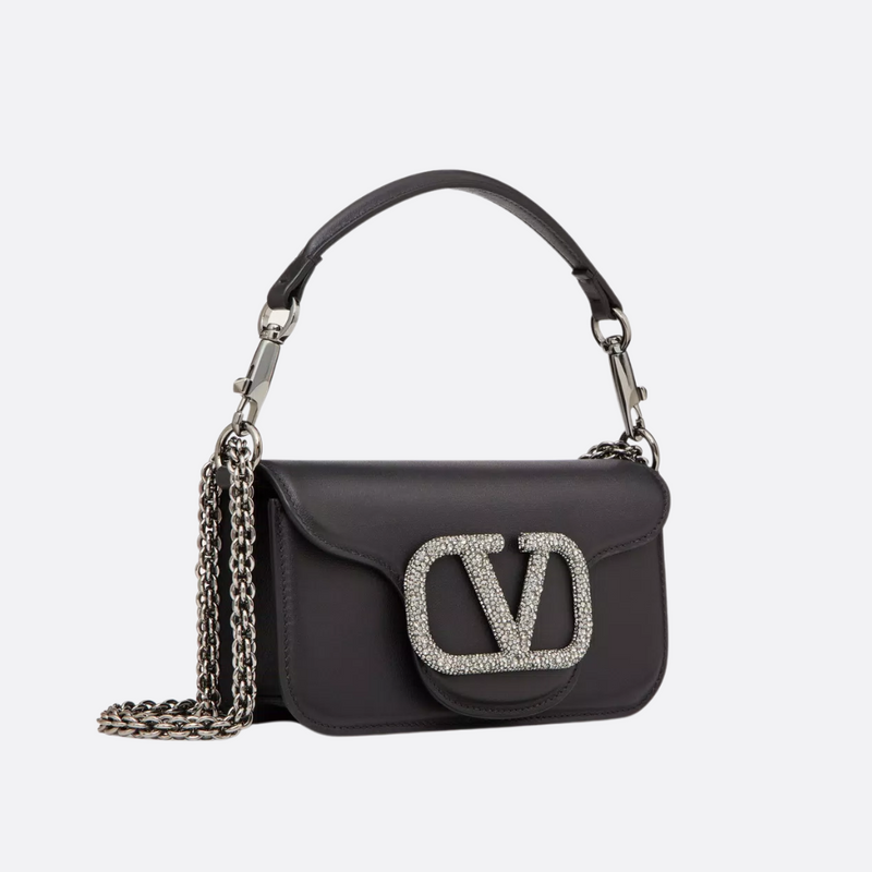 VALENTINO GARAVANI LOCÒ SMALL SHOULDER BAG WITH JEWEL LOGO