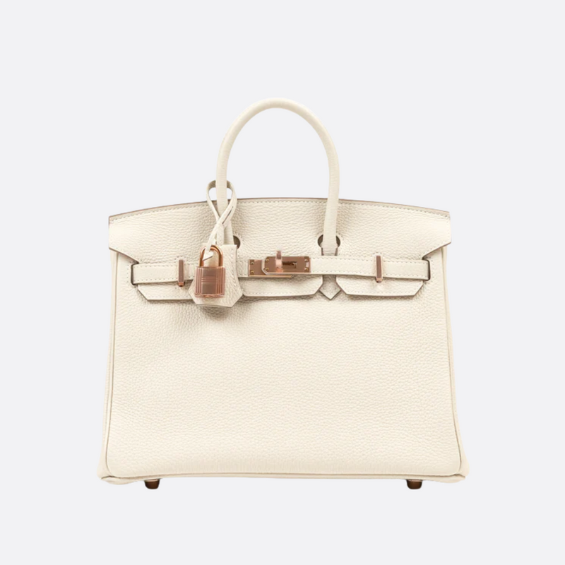 HERMÈS BIRKIN 25 HSS CRAIE/GRIS TOURTERELLE IN TOGO LEATHER WITH BRUSHED GOLD HARDWARE