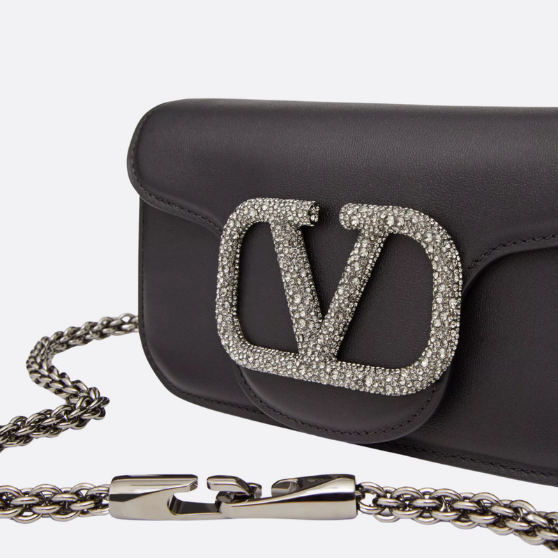 VALENTINO GARAVANI LOCÒ SMALL SHOULDER BAG WITH JEWEL LOGO