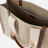 LARGE WOODY BAG IN LINEN BY CHLOÉ