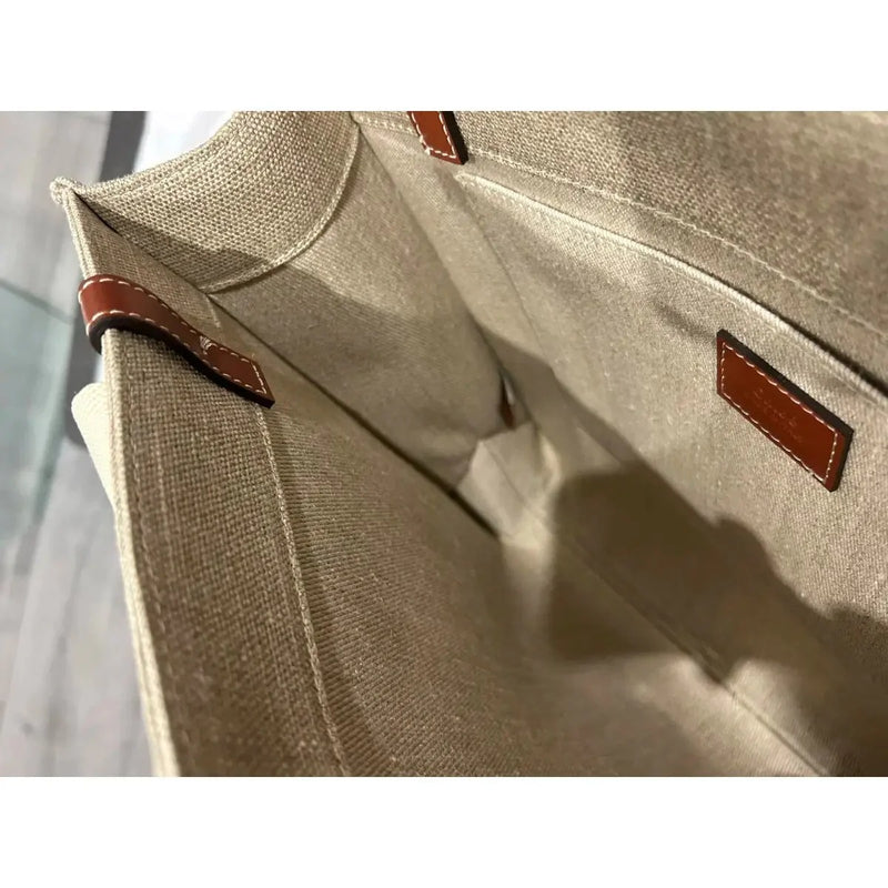 LARGE WOODY BAG IN LINEN BY CHLOÉ